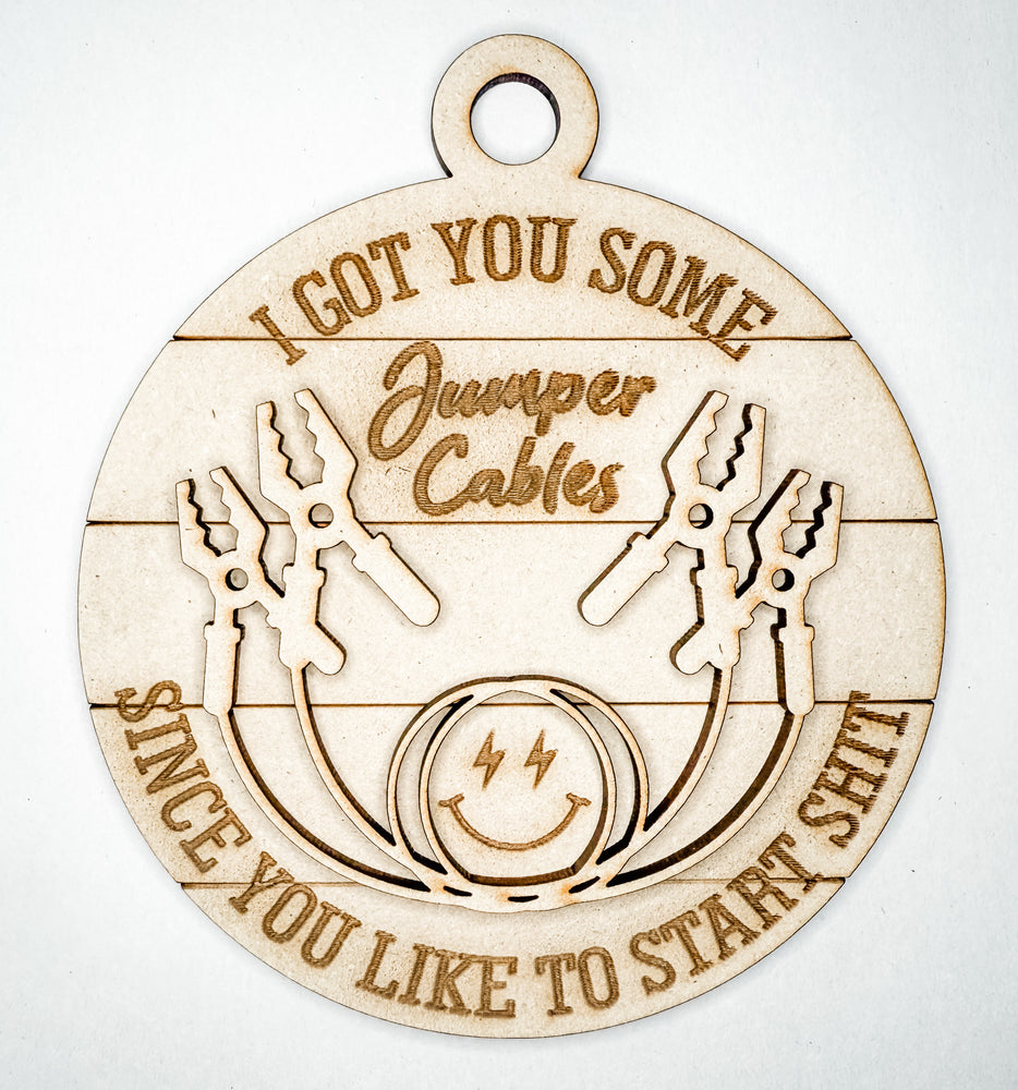 Woodshop - Funny Jumper Cable Ornament