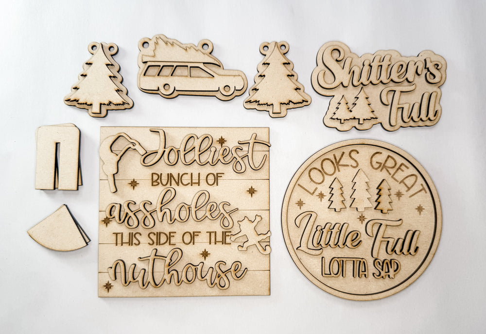Woodshop - Christmas Family Vacation Bench Set