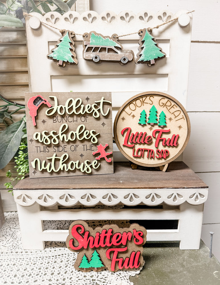 Woodshop - Christmas Family Vacation Bench Set