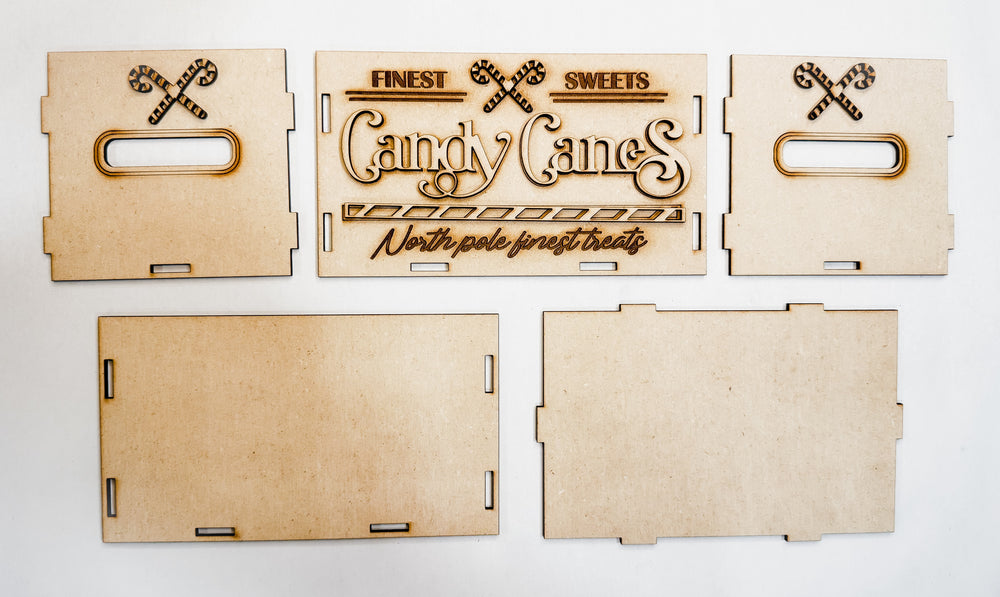 Woodshop - Christmas Village Candy Cane Box
