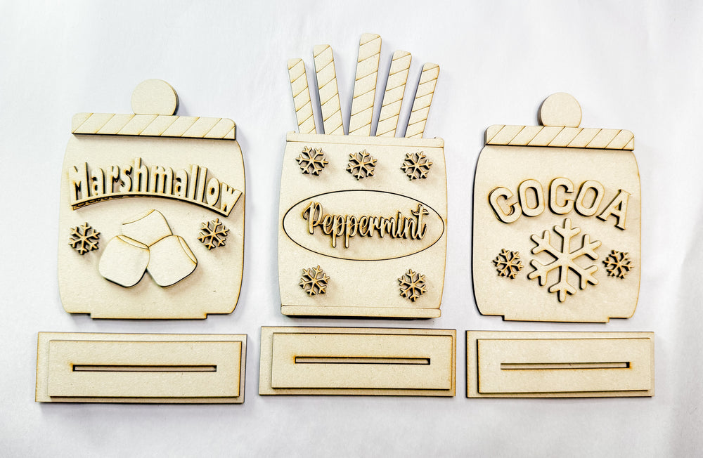 Woodshop - 3pk Cocoa Bar Decor