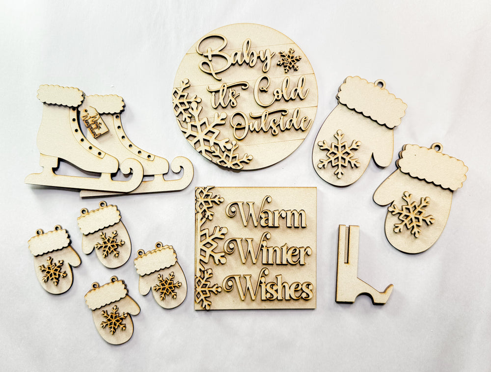 Woodshop - "Baby its Cold Outside" Bench Set