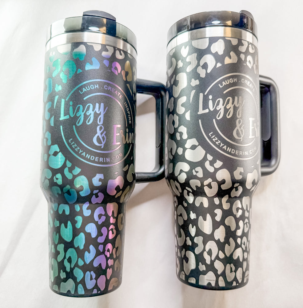 Lizzy and Erin Tumbler-Leapard Print 40 oz Tumblers