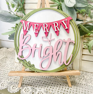 Woodshop - "Merry and Bright" Christmas Sign