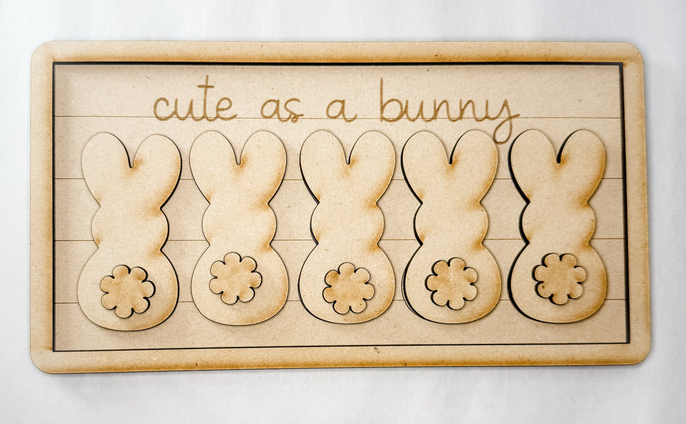 Woodshop - "Cute as a Bunny" Sign