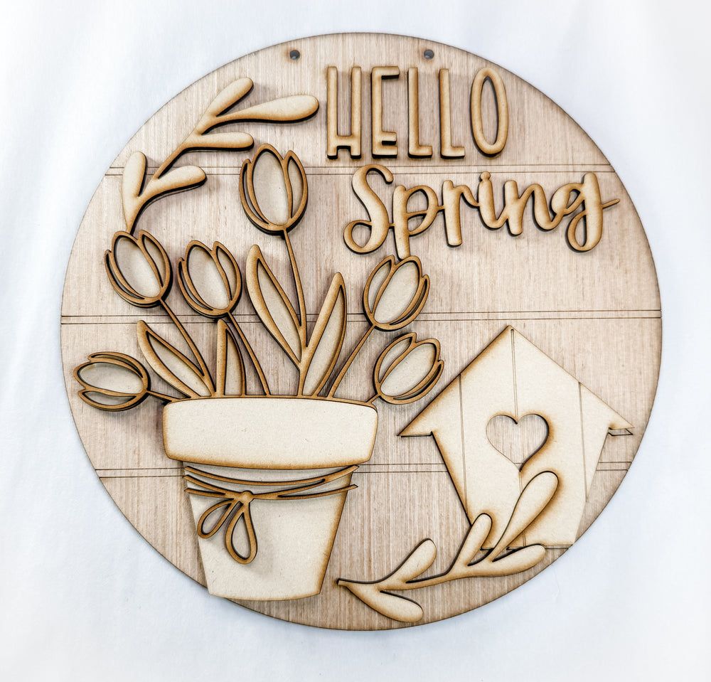 Woodshop - "Hello Spring" Tulip Round