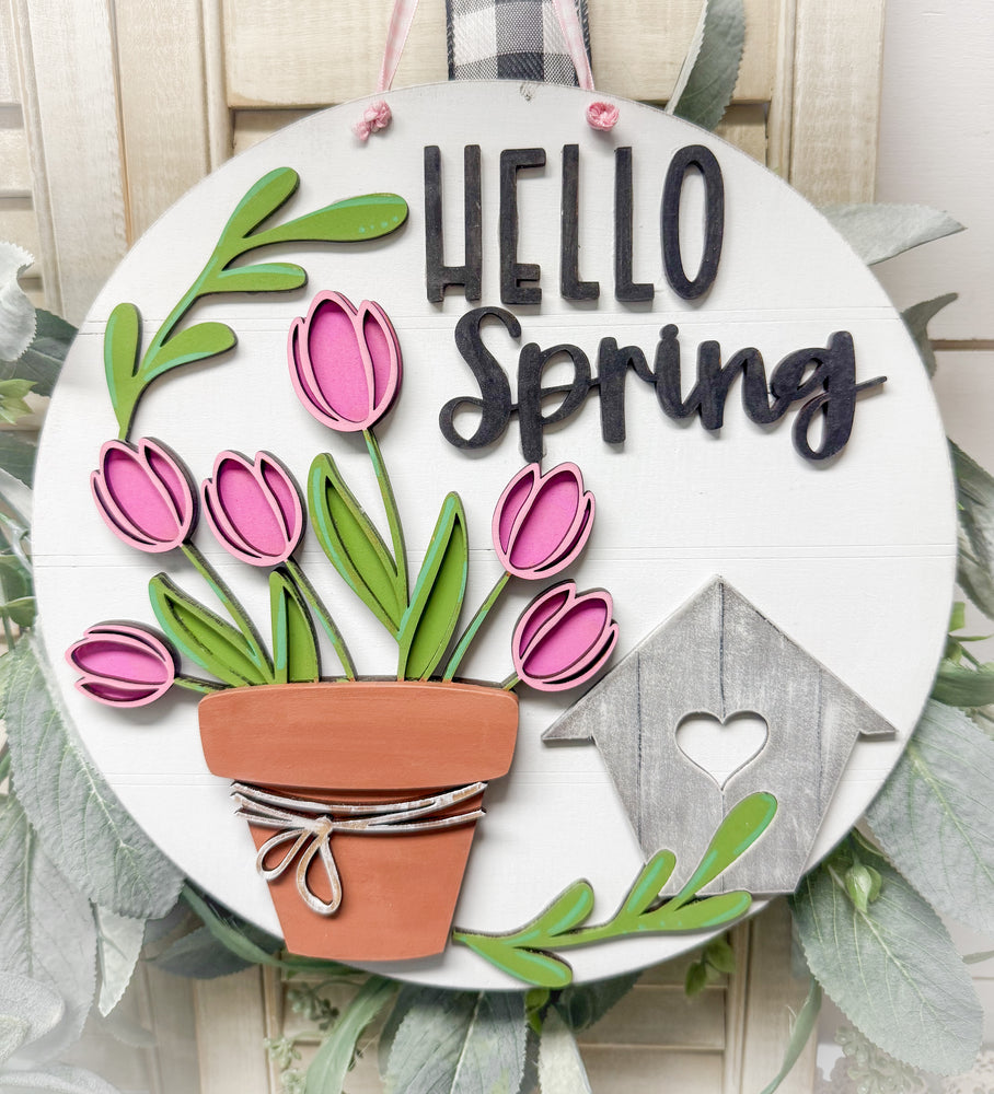 Woodshop - "Hello Spring" Tulip Round