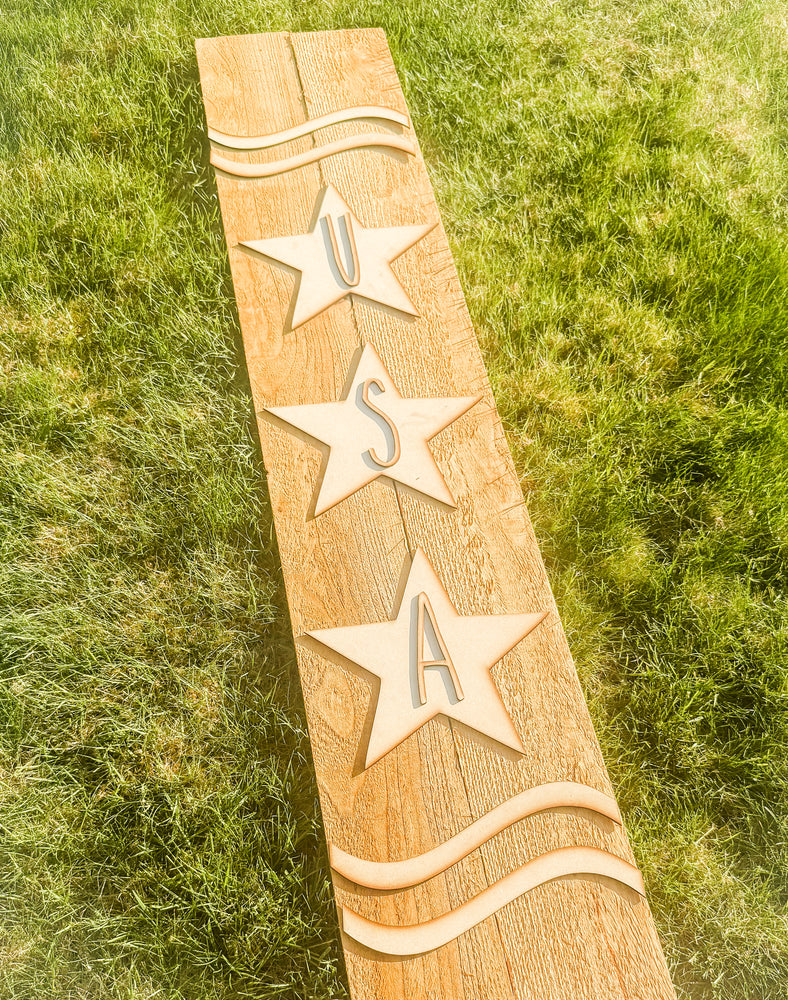 Woodshop - "USA" Fence Board Sign Kit