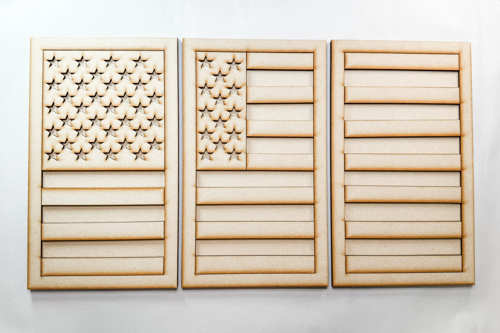 Woodshop - American Flag 3 Pannel