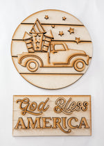 Woodshop - Interchangeable Leaner "God Bless America" Insert