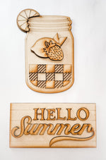 Woodshop - Interchangeable Leaner "Hello Summer" Insert