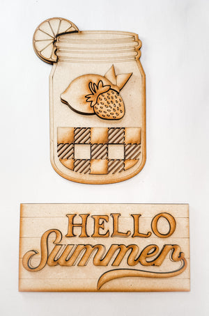 Woodshop - Interchangeable Leaner "Hello Summer" Insert