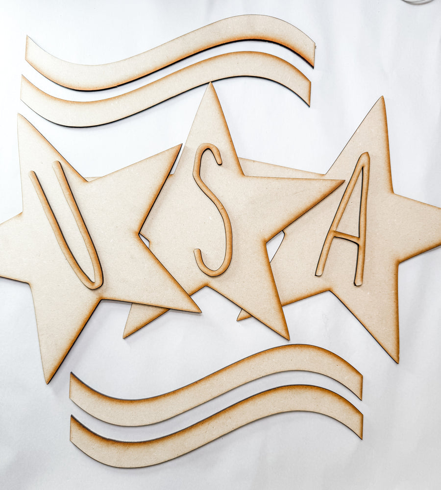 Woodshop - "USA" Fence Board Sign Kit