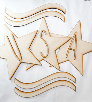 Woodshop - "USA" Fence Board Sign Kit