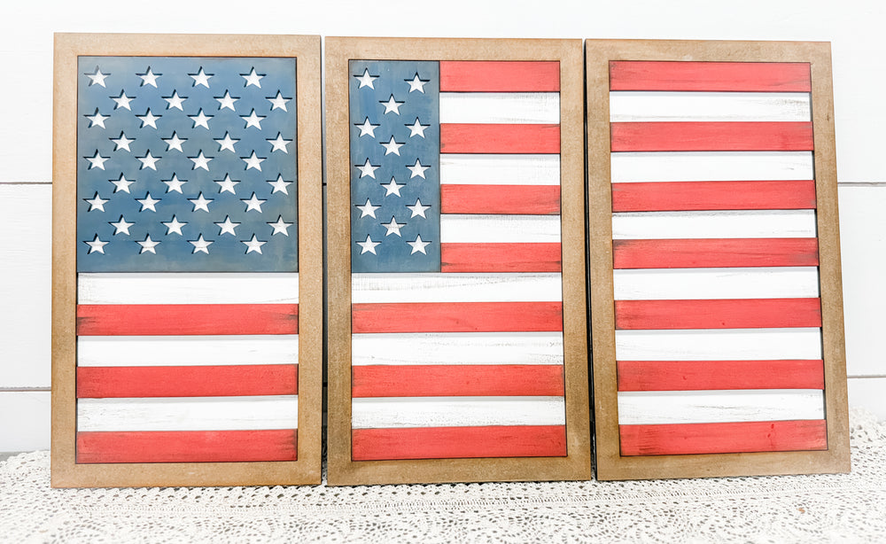Woodshop - American Flag 3 Pannel