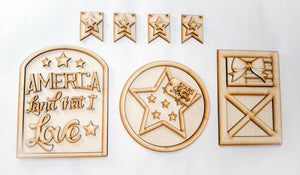 Woodshop - Patriotic Bench Set