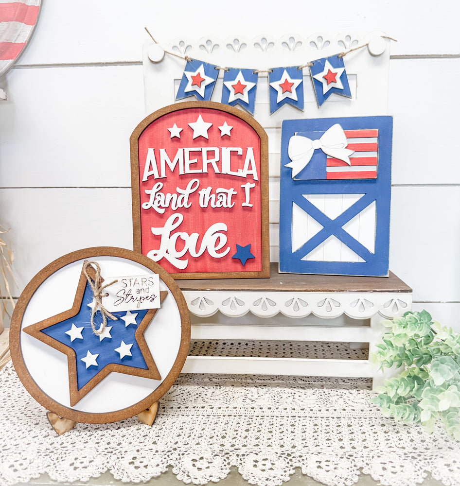 Woodshop - Patriotic Bench Set
