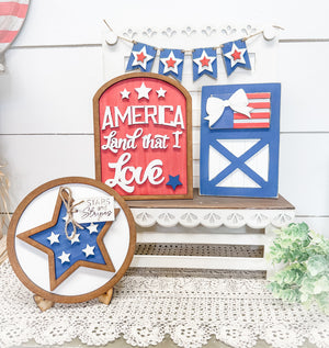 Woodshop - Patriotic Bench Set