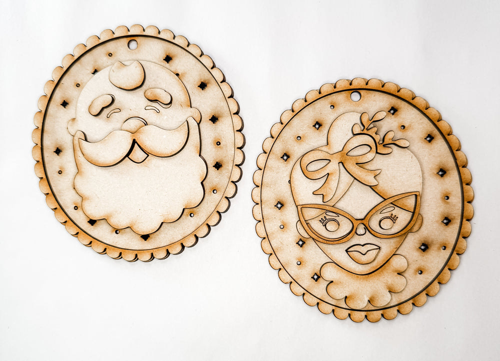Woodshop - Mr and Mrs Claus Ornament Dou