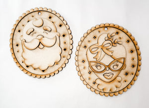 Woodshop - Mr and Mrs Claus Ornament Dou