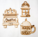 Woodshop - Rustic Ornament Trio
