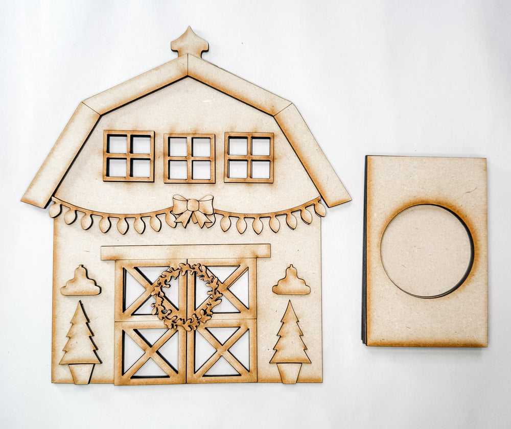 Woodshop - Christmas Barn Votive Holder