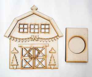Woodshop - Christmas Barn Votive Holder