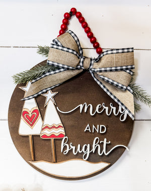 Woodshop - Merry and Bright Door Hanger