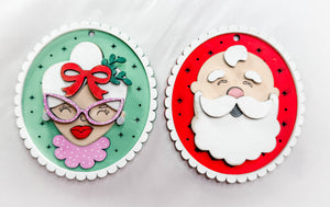 Woodshop - Mr and Mrs Claus Ornament Dou