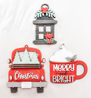 Woodshop - Rustic Ornament Trio
