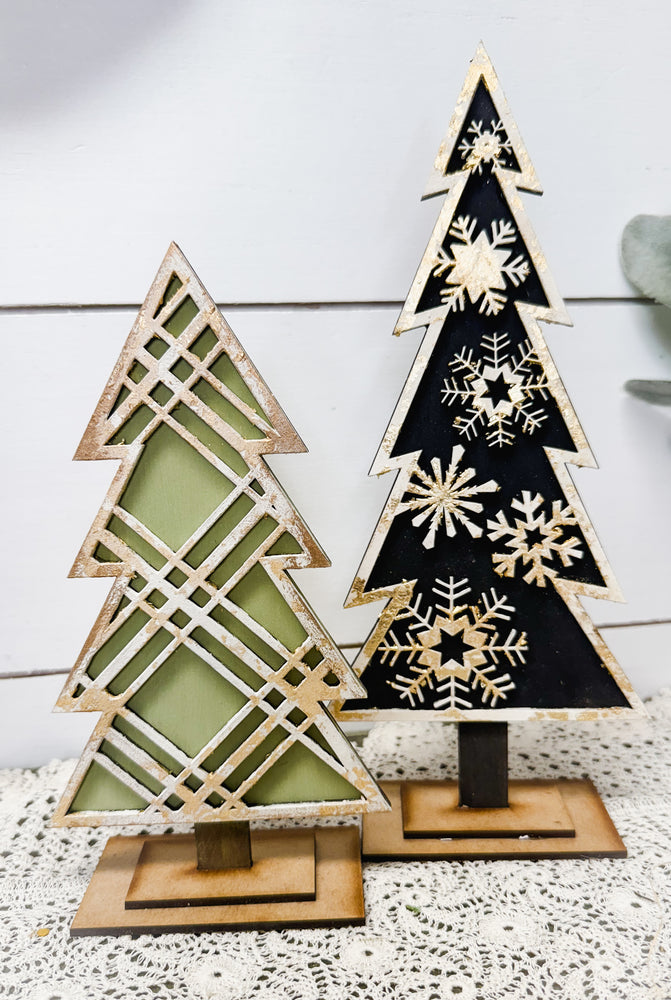 Woodshop - Decorative Tree Shelf Sitter Pair