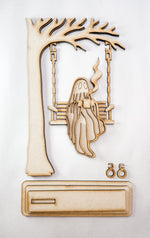 Woodshop -Ghost on a Swing Shelf Sitter