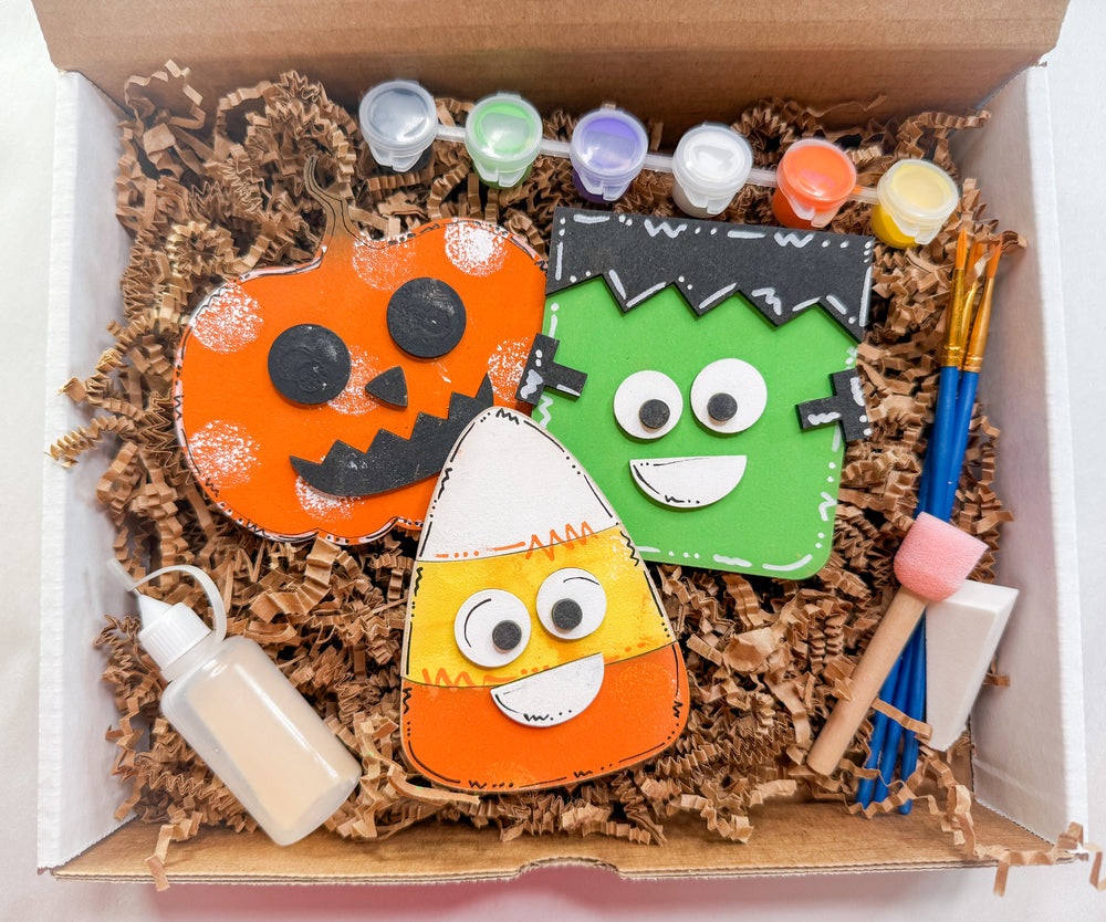 Woodshop - Kids Halloween 3pk Characters Craft Kit