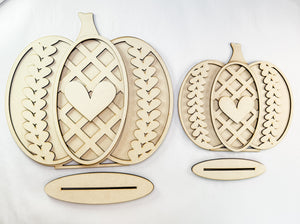 Woodshop - Sweater Style Pumpkin Pair
