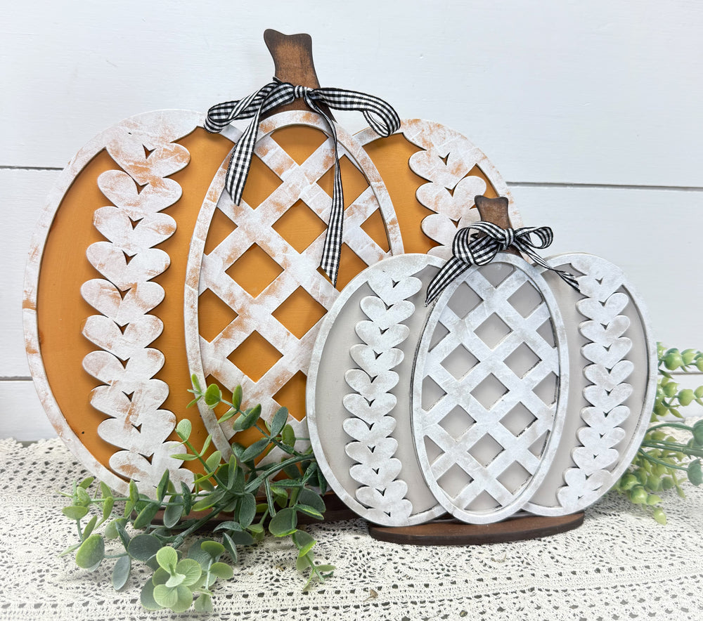 Woodshop - Sweater Style Pumpkin Pair