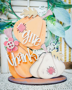 Woodshop - "Give Thanks" Pumpkin Shelf Sitter