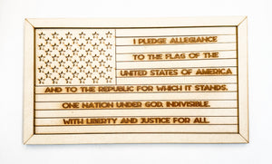 Woodshop - Pledge of Allegiance Flag