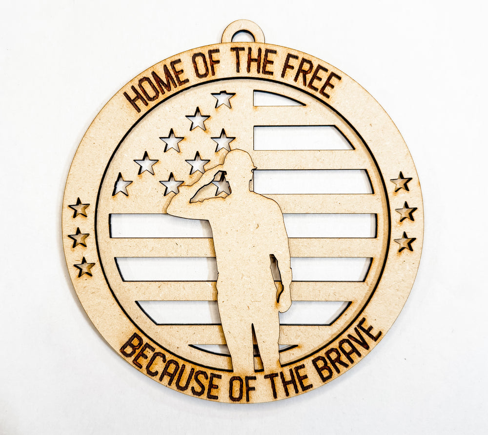 Woodshop - "Home of the Free" Ornament