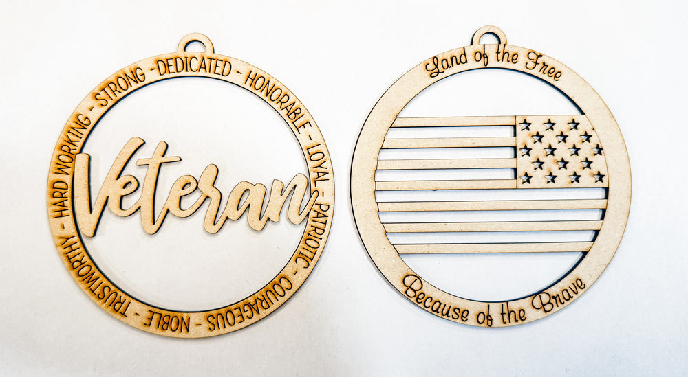 Woodshop - Veteran 2 Sided Ornament