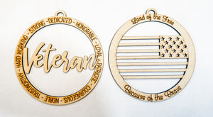 Woodshop - Veteran 2 Sided Ornament