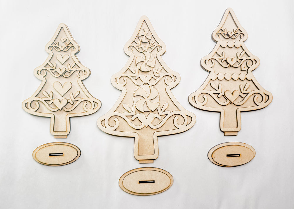 Woodshop - Gingerbread Trees Shelf Sitter