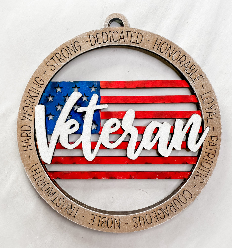 Woodshop - Veteran 2 Sided Ornament