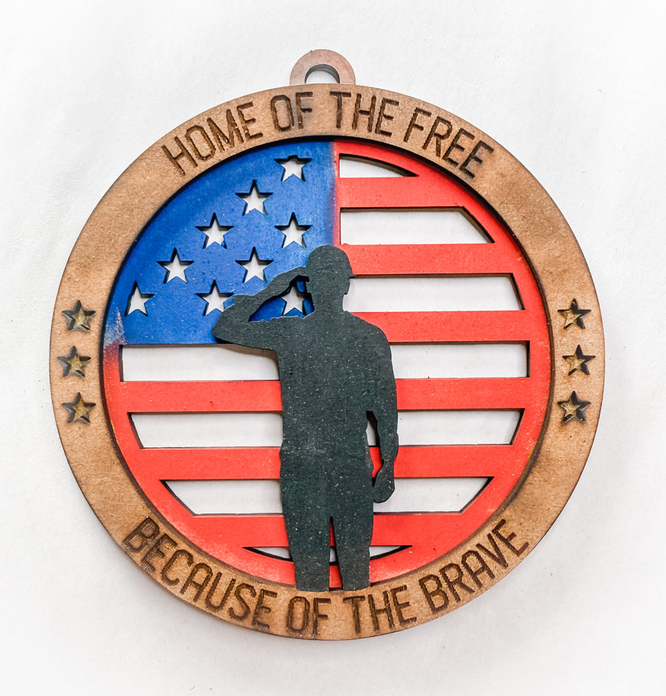 Woodshop - "Home of the Free" Ornament