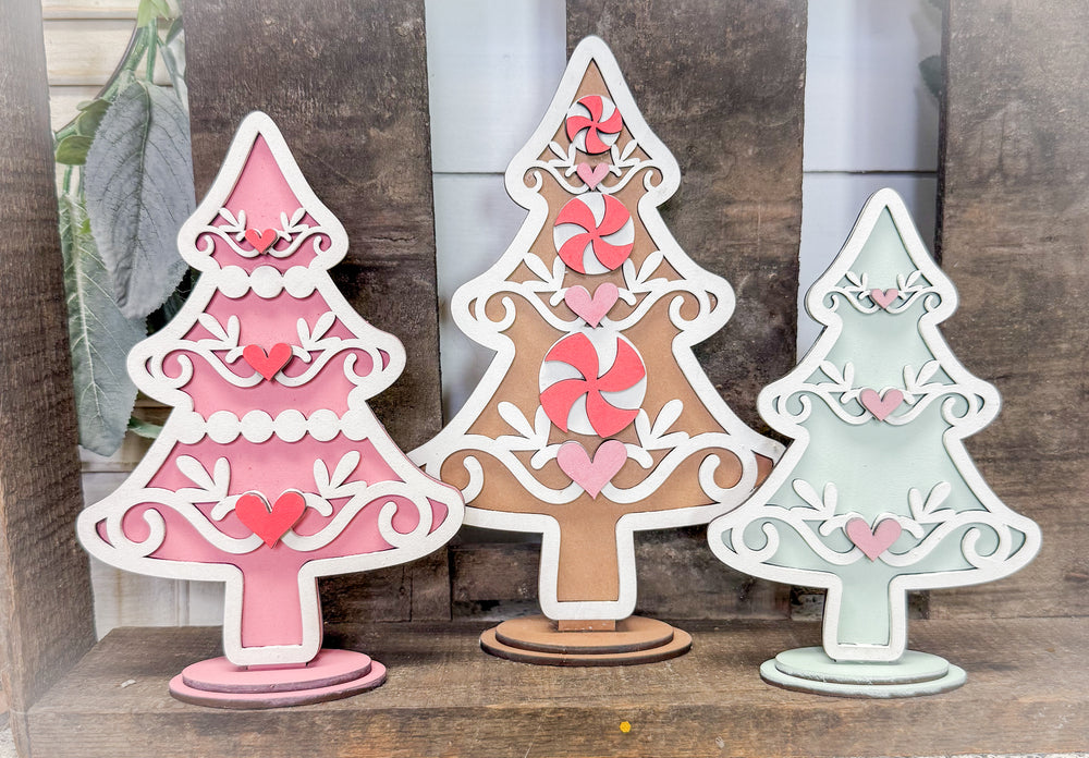 Woodshop - Gingerbread Trees Shelf Sitter