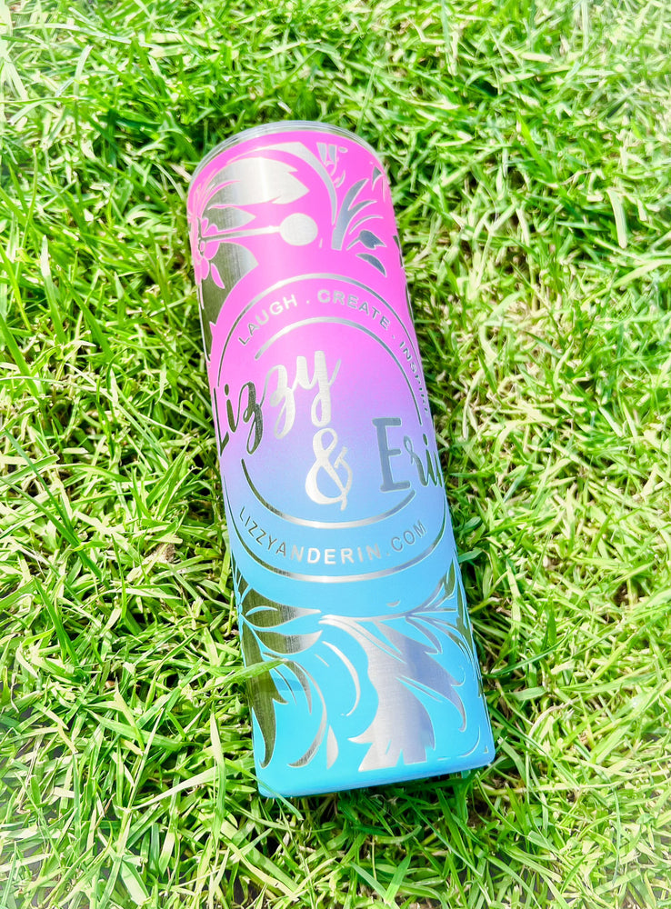 Lizzy and Erin - "Flower Power" Engraved Tumbler