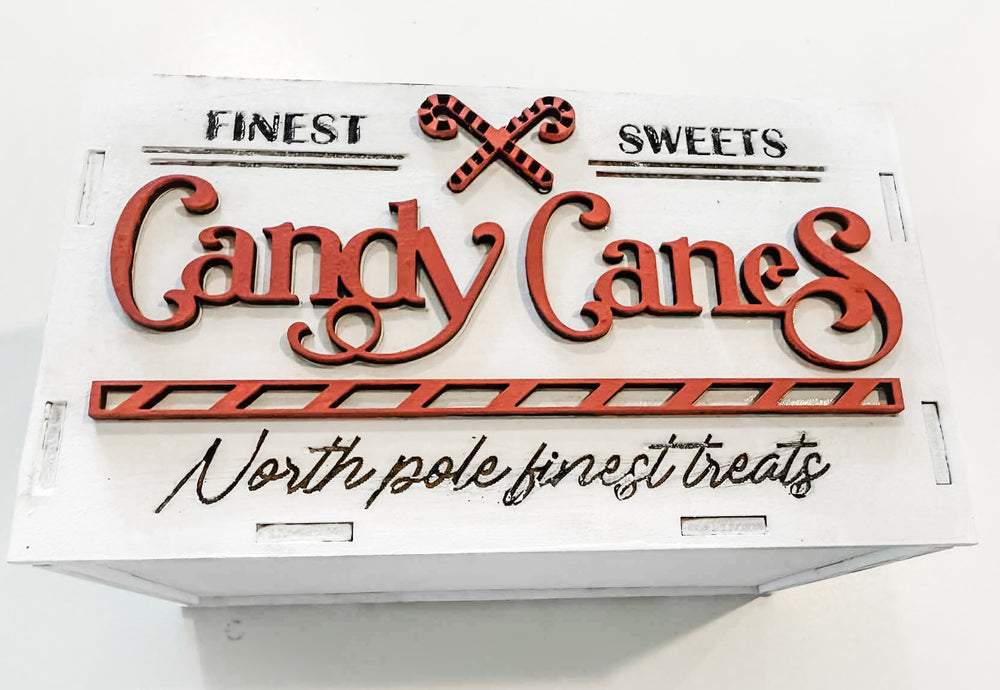 Woodshop - Christmas Village Candy Cane Box