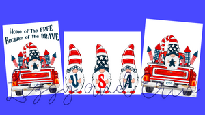 USA Trucks and Gnomes Print Bundle