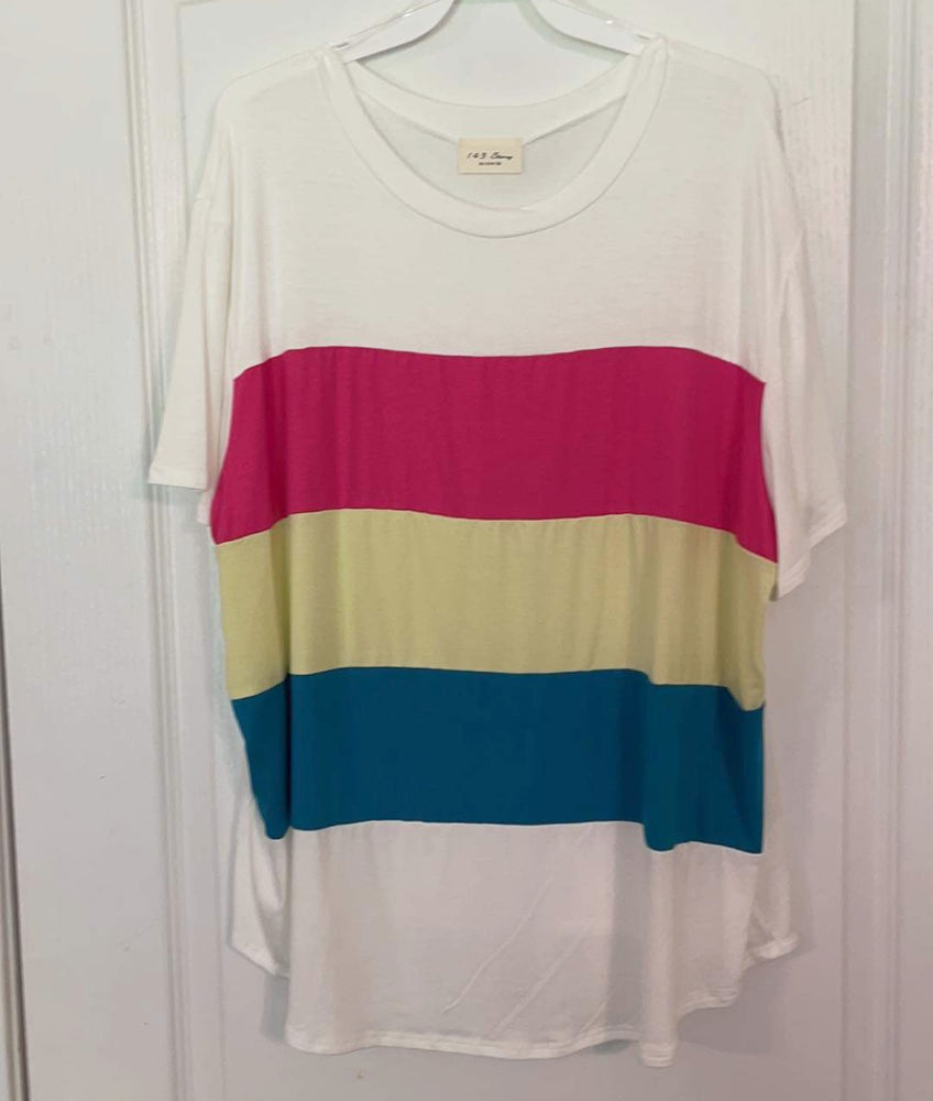 Colorful Striped Round Neck Top